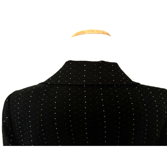 Classiques Entier Blazer 8 Petite Black 3-Button Jacket Dots Career Business - Picture 6 of 13